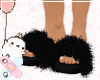 ♚ Black Fuzzy Slippers