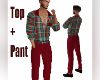 TealRedPlaidTopPant