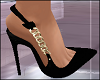 Gold Chain Blk Heels
