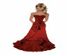 Red gown black flowers