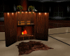 Fireplace, carpet 