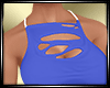 LS~CUT OUT BLOUSE BLU/W