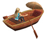 Animated Rowing Rowboat