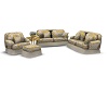 GOLD/CREAM COUCH SET