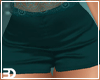Teal Satin Shorts