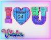 v i heart u frame