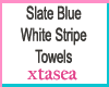 Slate Blue n Wht Towels