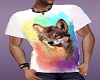 coloured wolf print