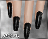 Black glitter nails