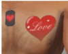 Red heart chest tattoo