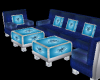 Exquisite Blue Couch Set