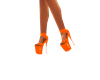orange pvc 8inch heels