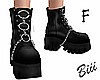 F-Black Chained Boots