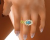 Blue opal diamond ring