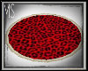 Red Round Cheetah Rug