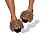 Brown Fur Slides $$