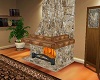 Stone fireplace-animated