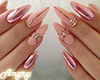 Pink nails + rings