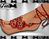 Red Lace Bare Feet