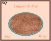 Copper & Teal Fur Rug