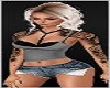 Tattoo Arms Jean Shorts