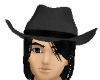 Cowboy Hat W/Black Hair