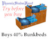 Boys 40% bunkbeds