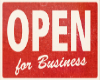 Open For Business sign