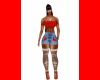 Mini Skirt Top Red-S