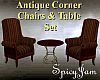 Antq Corner Chair Set Br