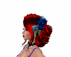 Red n Blue Flowers Hair