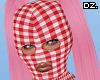 Red Gingham Mask + Pink
