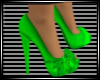 Green Satin Heels
