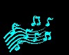 teal neon music notes