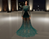 (S)Green bejeweled gown