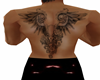 gothic wings back tattoo