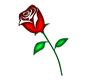 Shaded Red Neon Rose