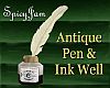 Antique Ink Well & Pen