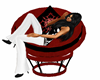 Papasan Chair red/black