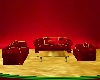 Red & Gold Couch Set
