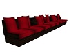 Red Fabric Long Couch