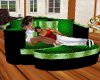Green/Black Couch with
