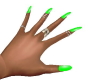Green nails and rings