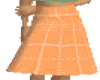 orange plaid med skirt