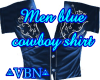 Man blue cowboy shirt