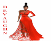 SOLI  RED LACE SIDE GOWN