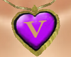 "V"_Necklace Gold Purple