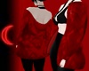 ☾ Red fur coat