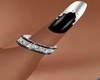 Silver/Blck Thumb Ring L