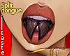 "Split!" tongue in black